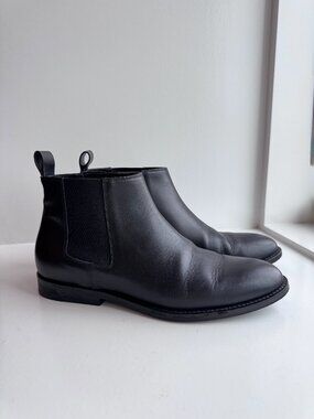 Jenni Kayne Black Leather Chelsea Boots Size 38 Minimalist